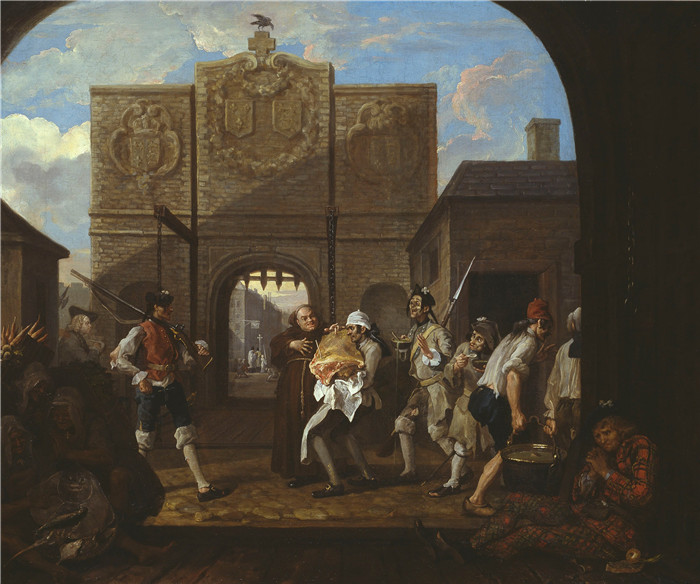 威廉·霍加斯(William Hogarth)油画-老英格兰的烤牛肉
