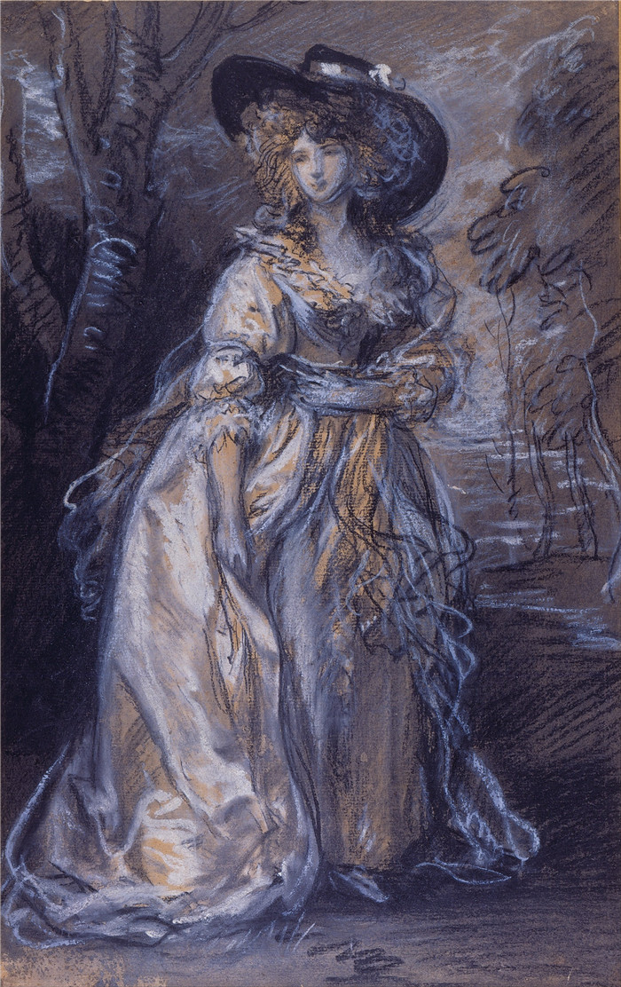托马斯·庚斯博罗(Thomas Gainsborough)高清作品-仕女研究