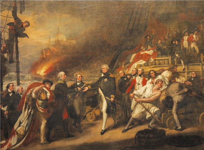 约翰·辛格尔顿·科普利(John Singleton Copley)-荷兰海军上将德温特在坎珀当战役中向邓肯海军上将投降