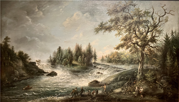 埃里亚斯·马丁(Elias Martin)油画-阿尔夫卡勒比瀑布The Cascades at Älvkarleby