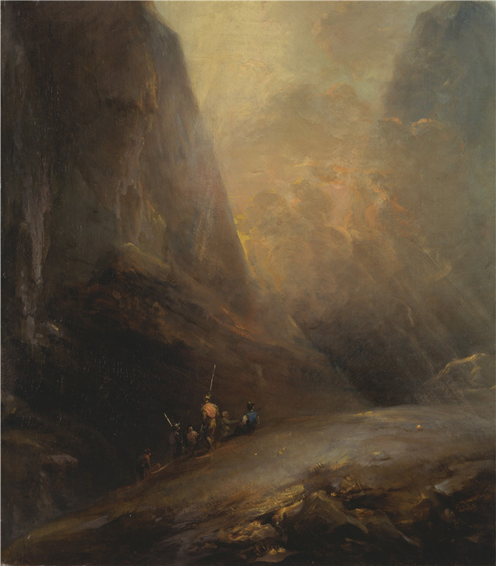 埃里亚斯·马丁(Elias Martin)油画-山景与土匪