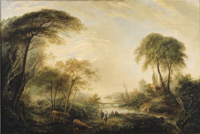 埃里亚斯·马丁(Elias Martin)油画-浪漫风景Romantiskt landskap