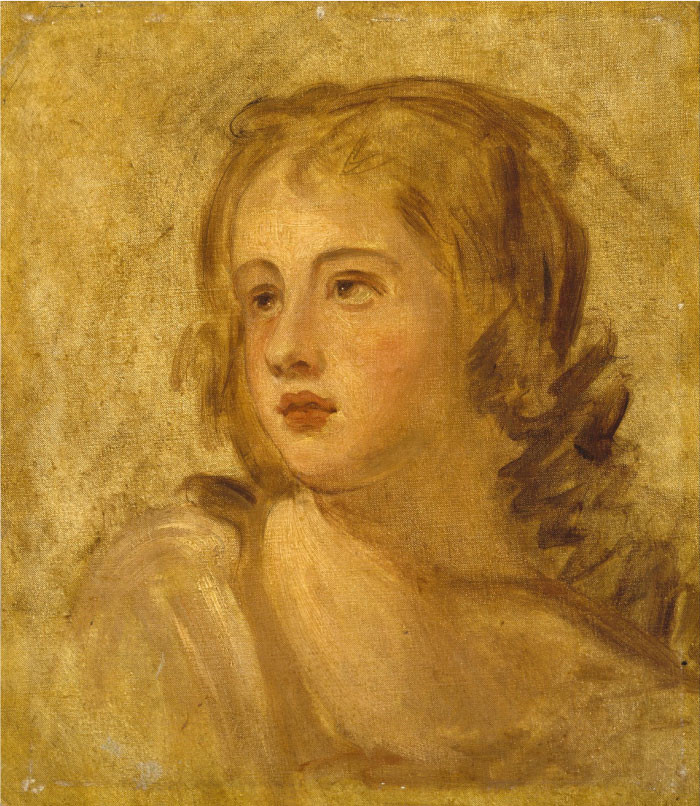 乔治·罗姆尼(George Romney)高清作品-女性头像 Head of a Woman