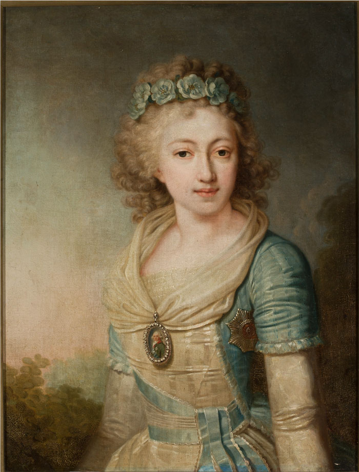 弗拉基米尔·博罗维科夫斯基(Vladimir Borovikovsky)画作-保罗一世之女海伦娜的肖像