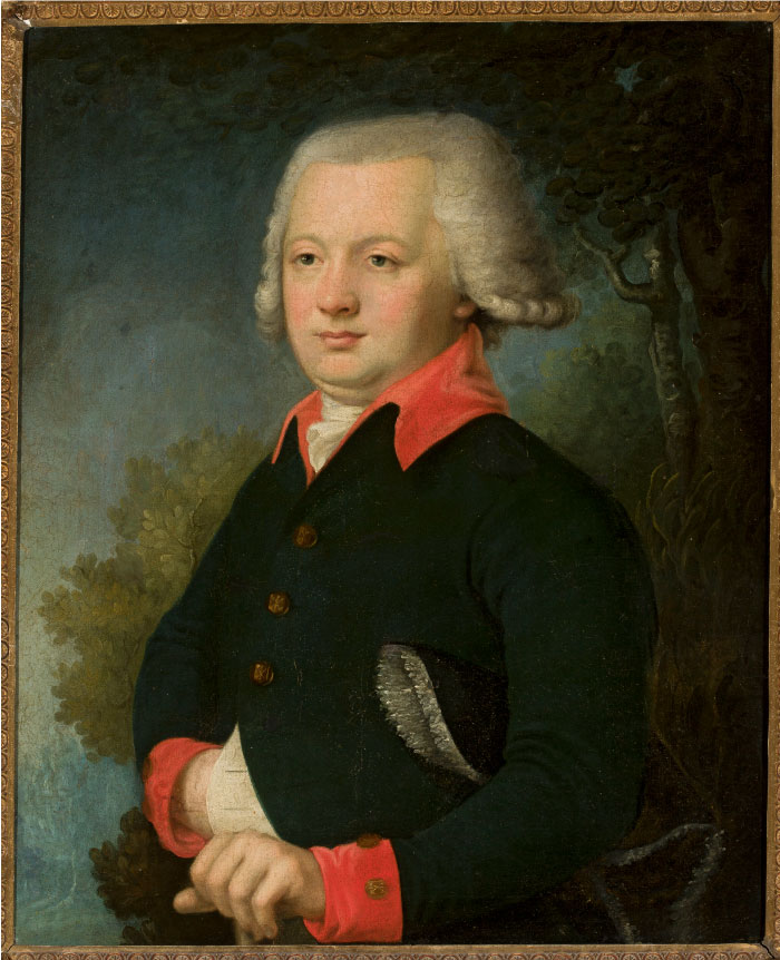 《青年肖像》弗拉基米尔·博罗维科夫斯基(Vladimir Borovikovsky)画作-Portrait of a young man