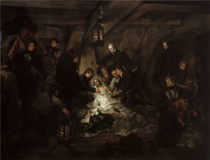 亚瑟·威廉·德维斯(Arthur William Devis)画作-纳尔逊之死The Death of Nelson