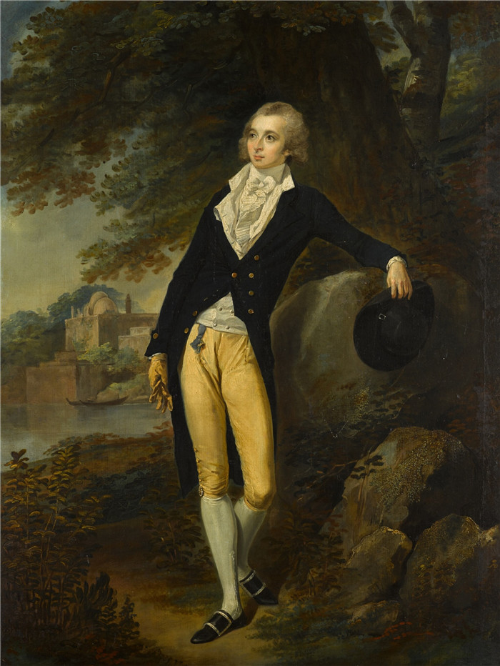 亚瑟·威廉·德维斯(Arthur William Devis)画作-绅士的肖像