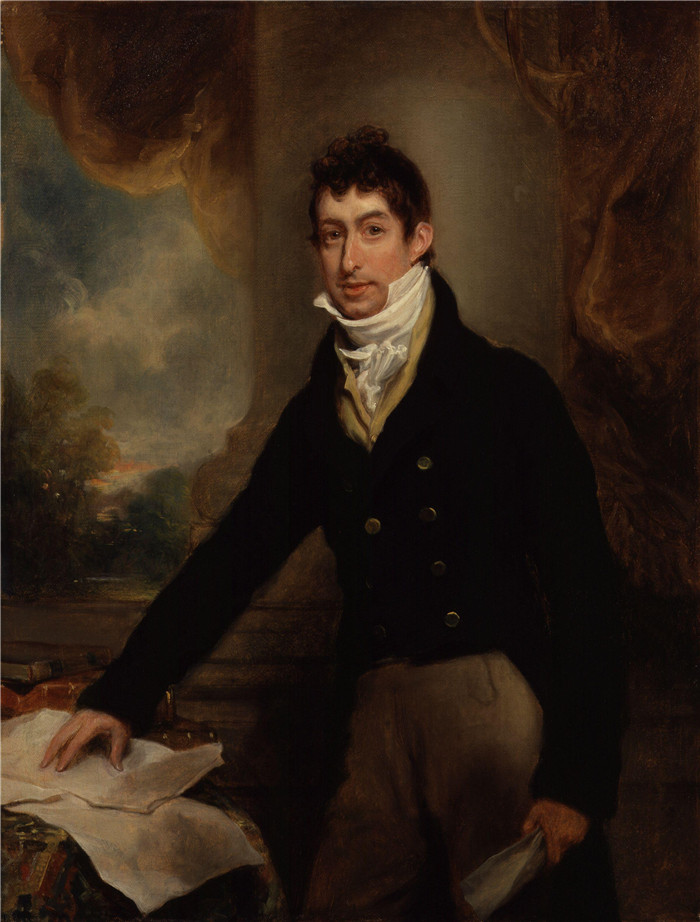 《格威利姆·劳埃德·沃德尔》亚瑟·威廉·德维斯(Arthur William Devis)画作-Gwyllym Lloyd Wardle