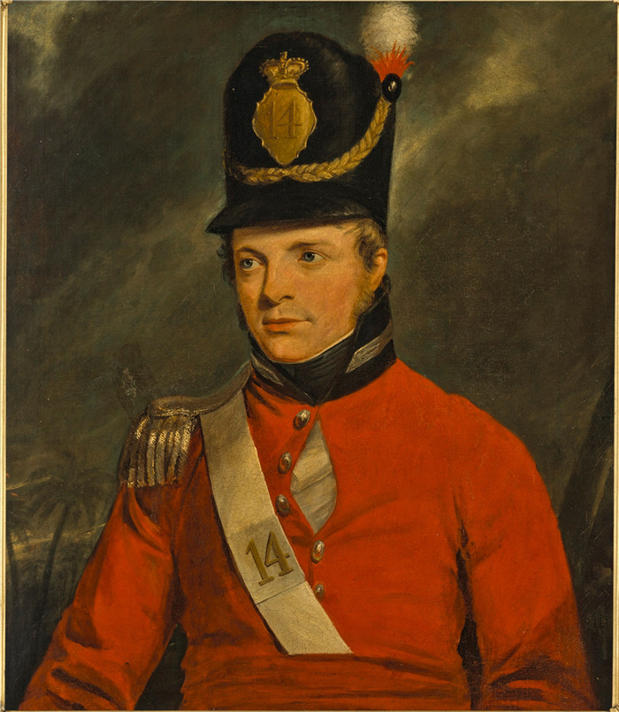 亚瑟·威廉·德维斯(Arthur William Devis)画作-巴克汉姆中尉肖像
