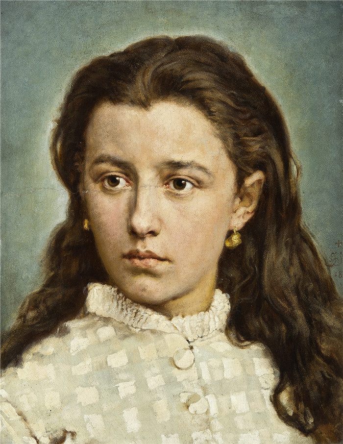 《玛丽亚·莱维图克斯肖像》扬·马特耶科(Jan Matejko)作品-Portrait of Maria Levittoux