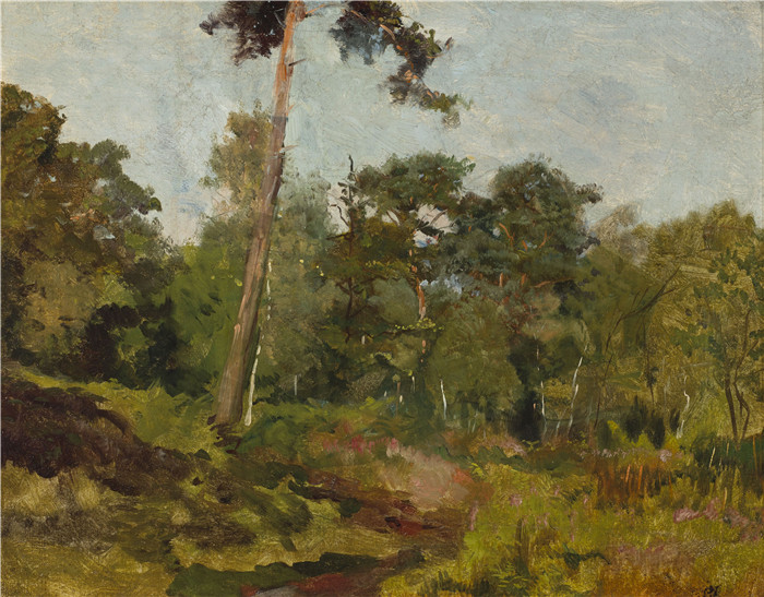约瑟夫·切尔蒙斯基(Józef Chełmoński)画作-拉塞克·布洛斯基Lasek Buloński