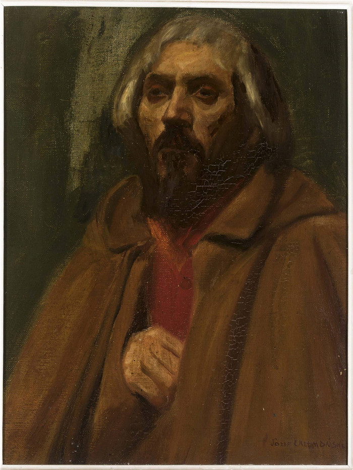 约瑟夫·切尔蒙斯基(Józef Chełmoński)画作-农民肖像Portrait of a peasant
