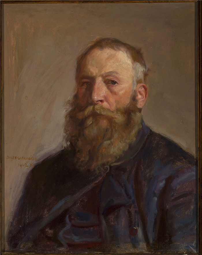 约瑟夫·切尔蒙斯基(Józef Chełmoński)画作-自画像Self-portrait
