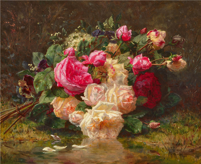 让-巴蒂斯特·罗比（Jean-Baptiste Robie）作品-绿色中的花束Blumenstrauss im Grünen