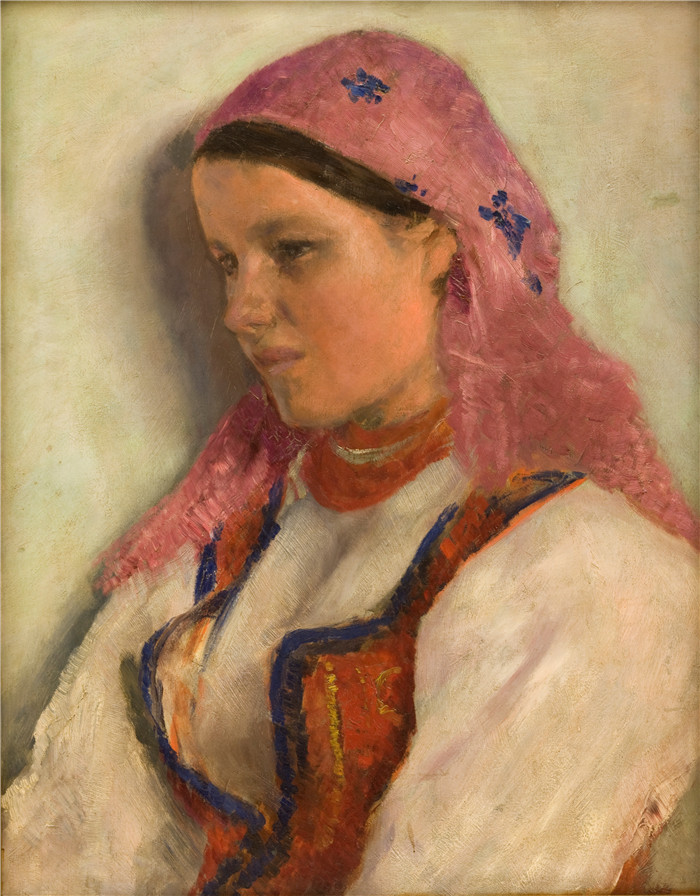 《来自布罗诺维采的女孩》亚历山大·吉列姆斯基 (Aleksander Gierymski)-Girl from Bronowice