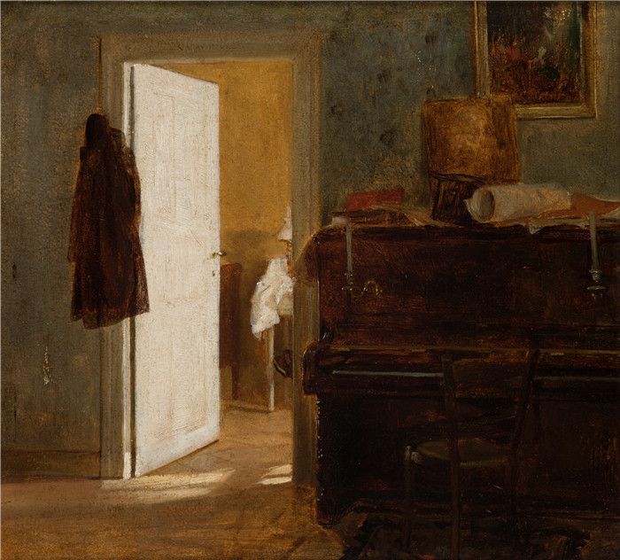 《公寓内部》亚历山大·吉列姆斯基 (Aleksander Gierymski)-Interior of the Gierymskis' Flat in Munich