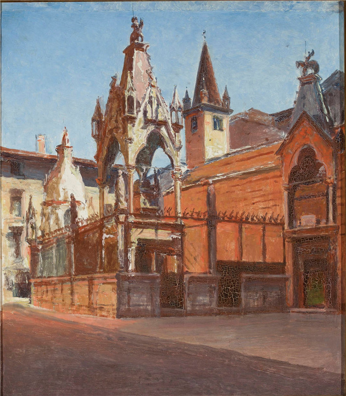 《维罗纳斯卡利格》亚历山大·吉列姆斯基  （Aleksander Gierymski）-Scaliger Tombs in Verona