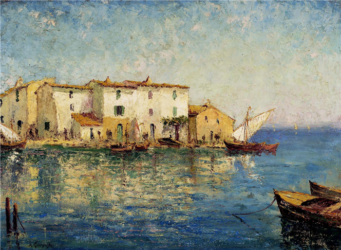 《威尼斯景观》亚历山大·吉列姆斯基  （Aleksander Gierymski）- View of Venice