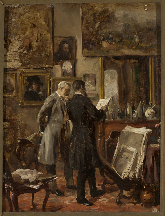 亚历山大·吉列姆斯基  （Aleksander Gierymski）-在画家的工作室In the painter's studio
