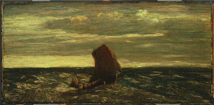 阿尔伯特·平克汉姆·莱德(Albert Pinkham Ryder)油画-回家 Homeward Bound