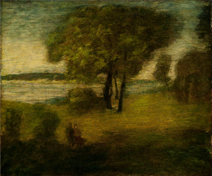 阿尔伯特·平克汉姆·莱德(Albert Pinkham Ryder)油画-河 The River LACMA