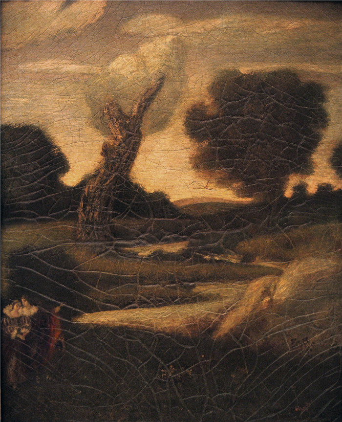 阿尔伯特·平克汉姆·莱德(Albert Pinkham Ryder)油画-阿登森林The Forest of Arden