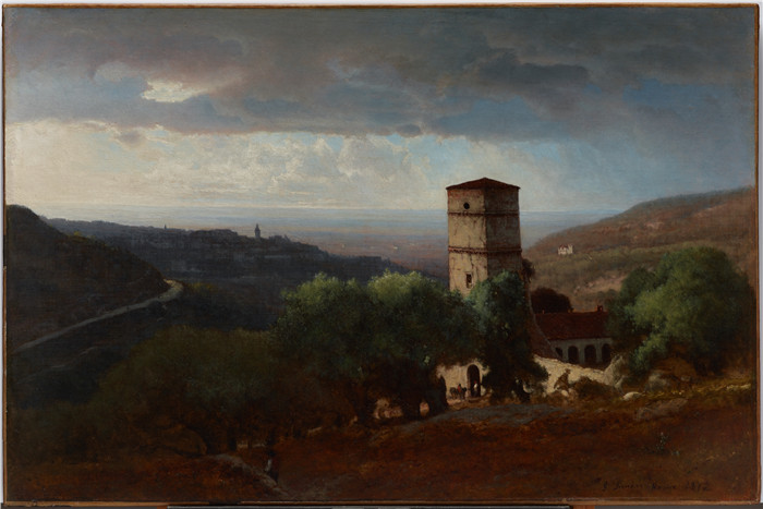 《从蒂沃利看罗马》乔治·英尼斯（George Inness）油画-View of Rome from Tivoli 