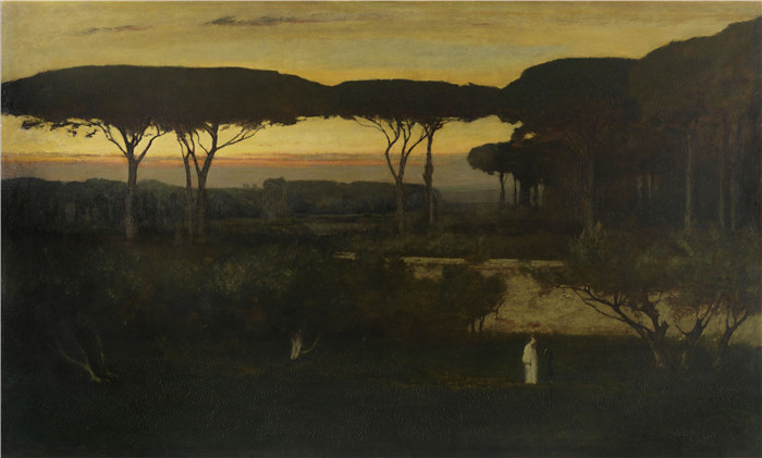 乔治·英尼斯（George Inness）油画-和尚The Monk (1873)
