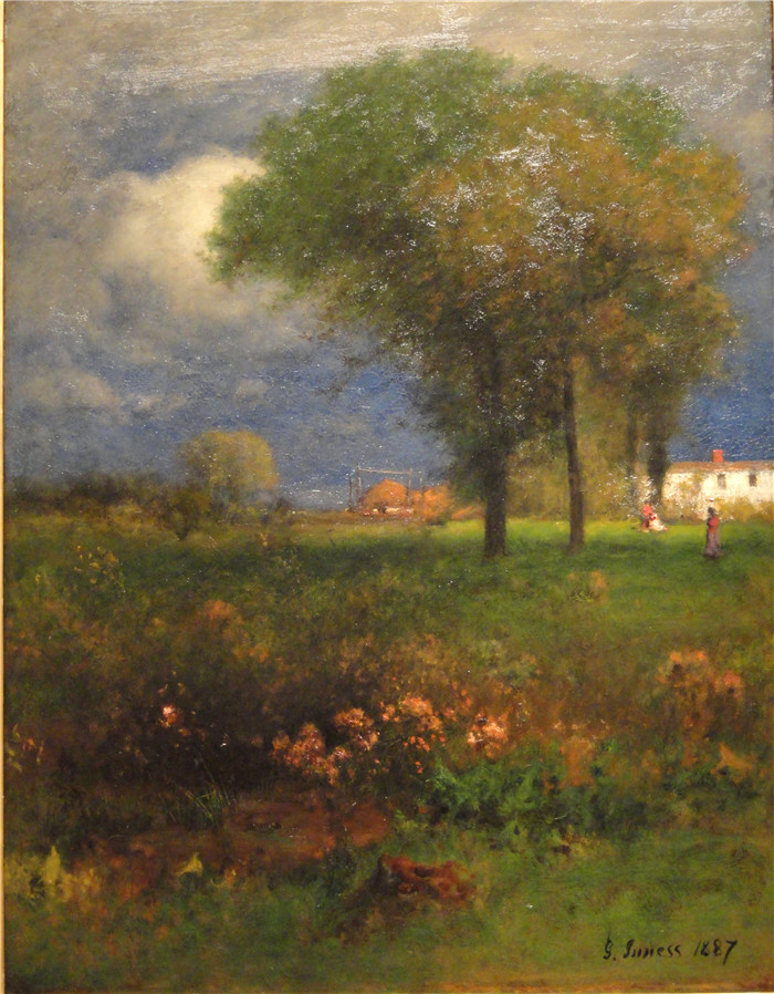 《九月下午》乔治·英尼斯（George Inness）油画-September Afternoon, 1887,