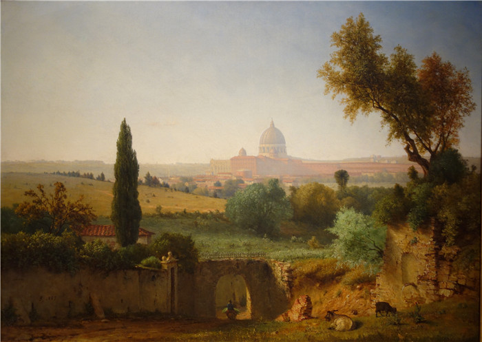 乔治·英尼斯（George Inness）油画-罗马圣彼得大教堂Saint Peter's, Rome