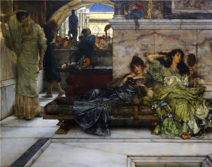 《维纳斯神殿》劳伦斯·阿尔玛·塔德玛（Lawrence Alma-Tadema)高清油画-Shrine of Venus ,1889