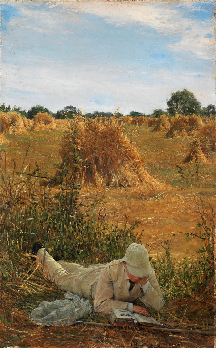 《阴影》劳伦斯·阿尔玛·塔德玛（Lawrence Alma-Tadema)高清油画- 94 Degrees in the Shade (1876)