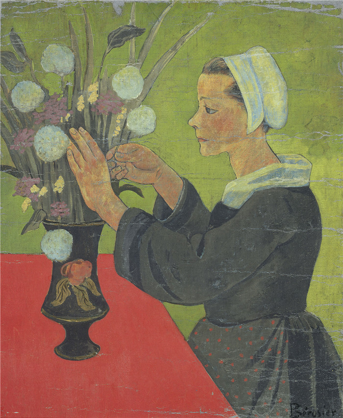 保罗·塞鲁塞尔(Paul Sérusier)作品-布列塔尼花束Bretonne au bouquet (Huelgoat)