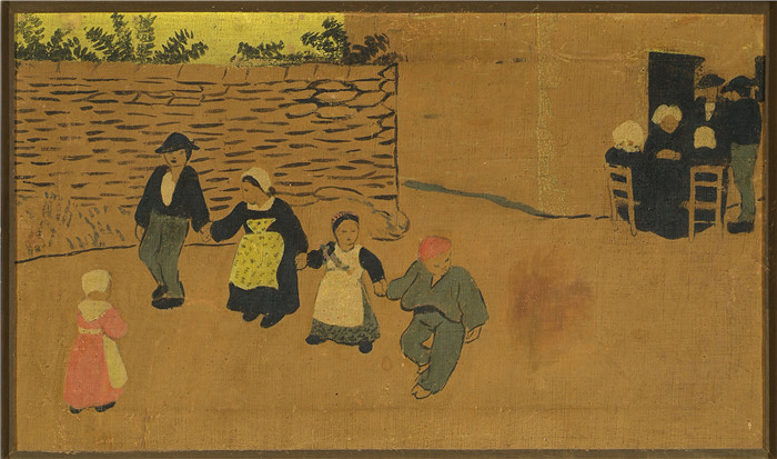 保罗·塞鲁塞尔(Paul Sérusier)作品-布列塔尼儿童小组Breton panel with children