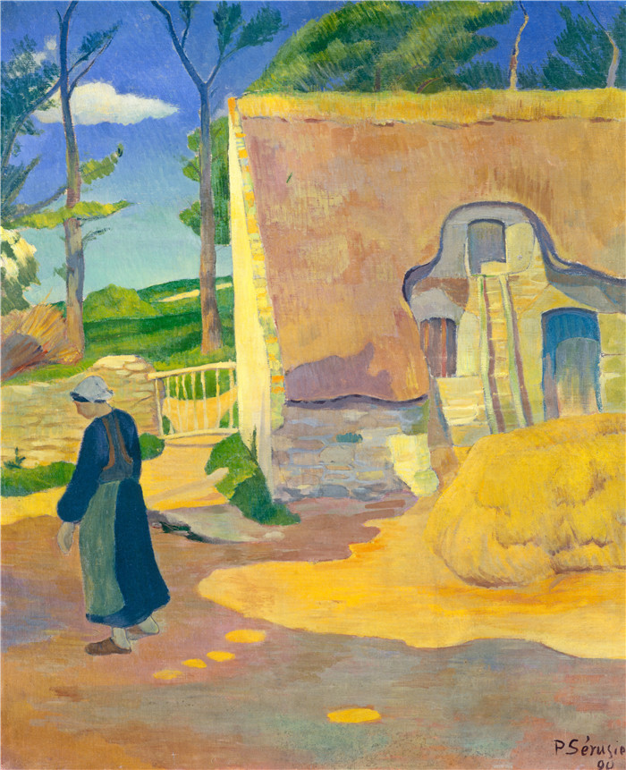 保罗·塞鲁塞尔(Paul Sérusier)作品-农舍Farmhouse at Le Pouldu 1890 Paul Serusier