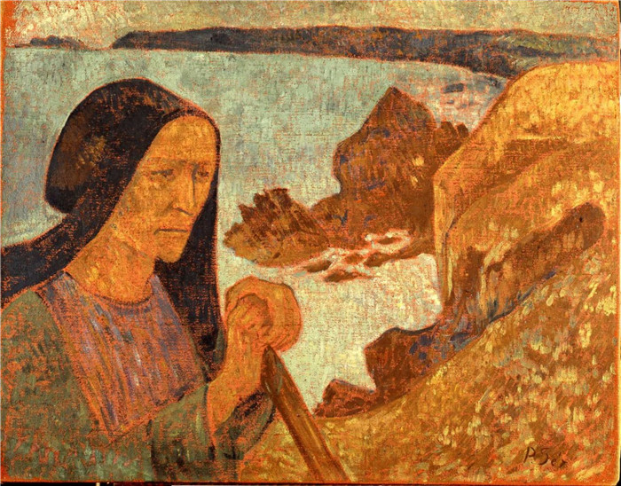 《老章鱼》保罗·塞鲁塞尔(Paul Sérusier)作品-La Vieille du Pouldu, par
