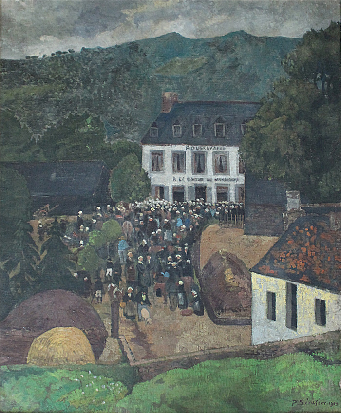 《城堡》保罗·塞鲁塞尔（Paul Sérusier)作品-La Foire à Châteauneuf-du-Faou