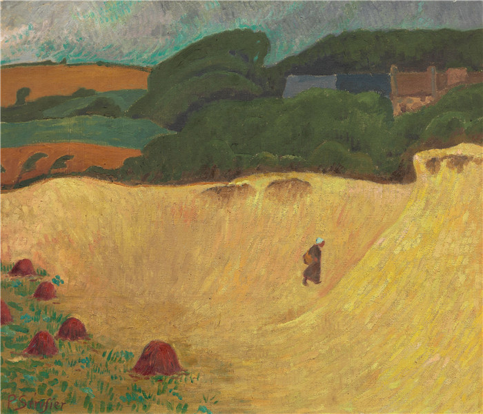《大黑貂海滩》保罗·塞鲁塞尔（Paul Sérusier)作品-The Beach of Les Grands Sables at Le Pouldu