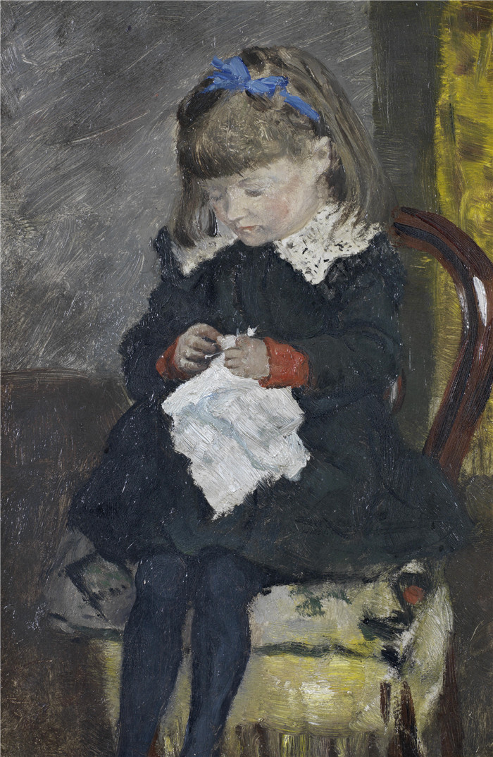 达里奥·雷格尤斯（Dario de Regoyos）油画-肖像Darío de Regoyos Portrait of Emma Bogaerts