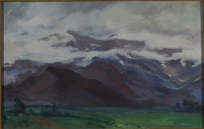 瓦迪斯瓦夫·斯莱温斯基（Władysław Ślewiński）作品-塔特拉山脉下平原上空的云层