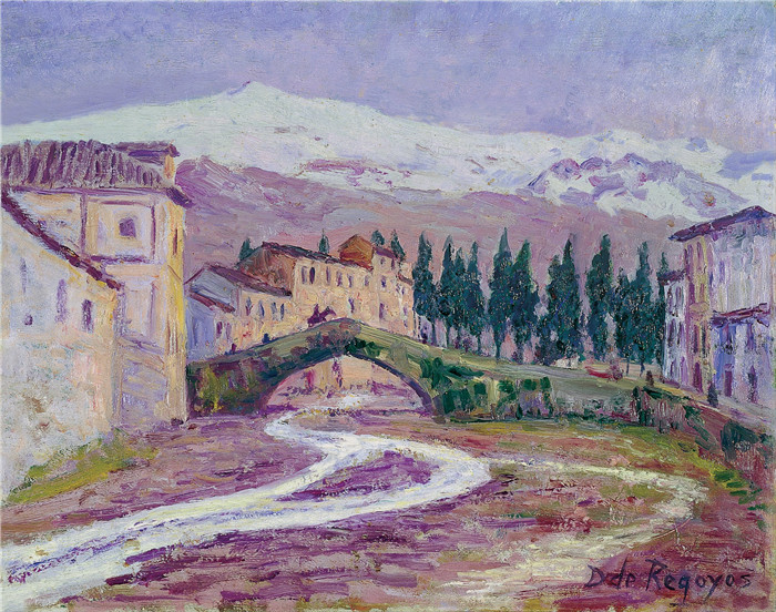 达里奥·雷格尤斯（Dario de Regoyos）油画-内华达山脉Sierra Nevada