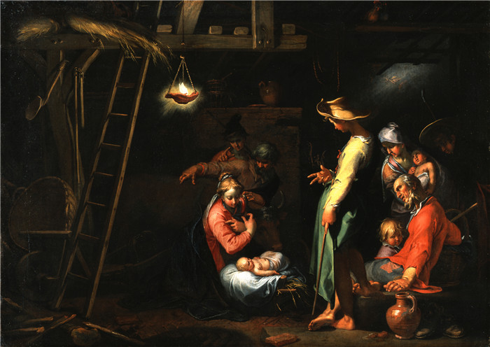 亚伯拉罕·布洛马特(Abraham Bloemaert)作品-牧羊人的崇拜