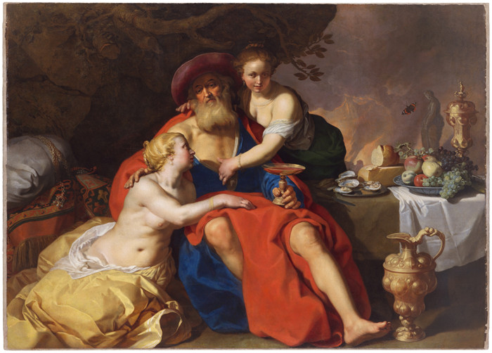 亚伯拉罕·布洛马特(Abraham Bloemaert)作品-罗得和他的女儿们Lot and His Daughters