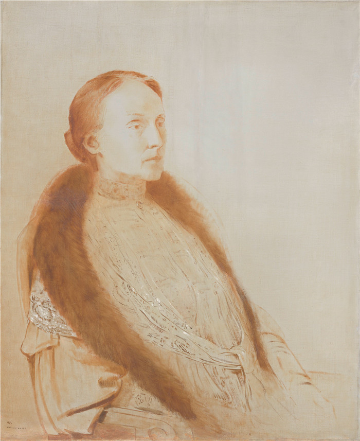 奥迪隆·雷顿(Odilon Redon)作品-肖像Portret van A.M.L. Bonger-van der Linden
