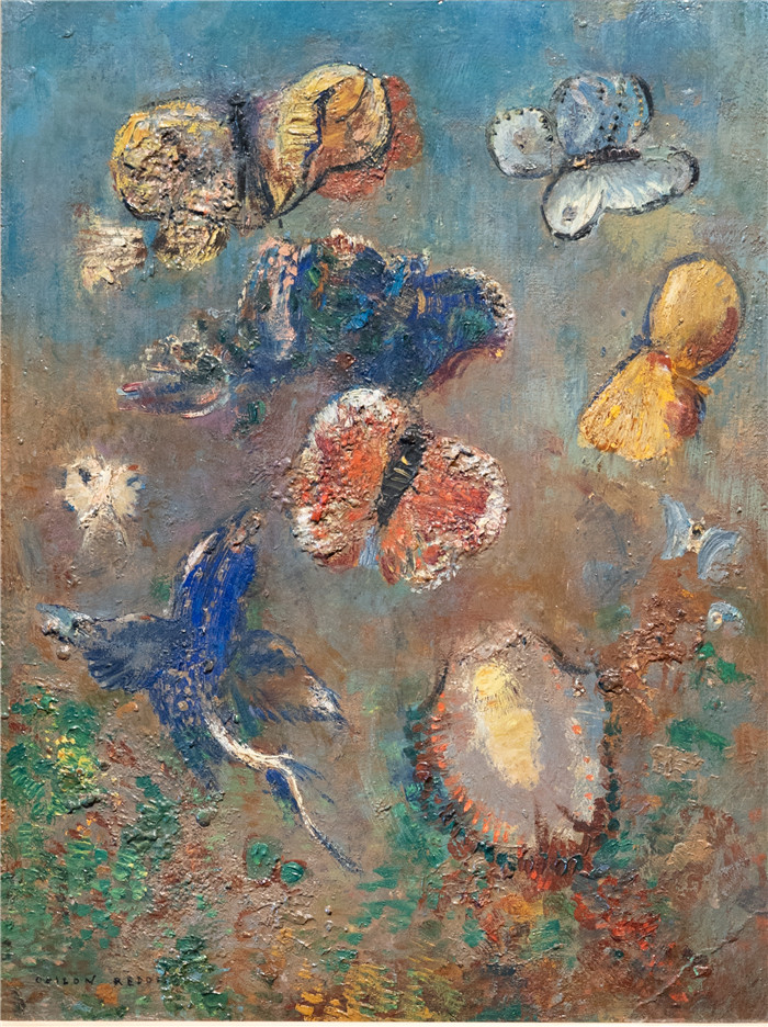 奥迪隆·雷顿(Odilon Redon)作品-蝴蝶Papillons, 3165 (cropped)