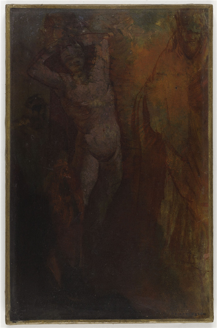 奥迪隆·雷顿(Odilon Redon)作品-三字符组合(鞭笞)Attribué à Redon