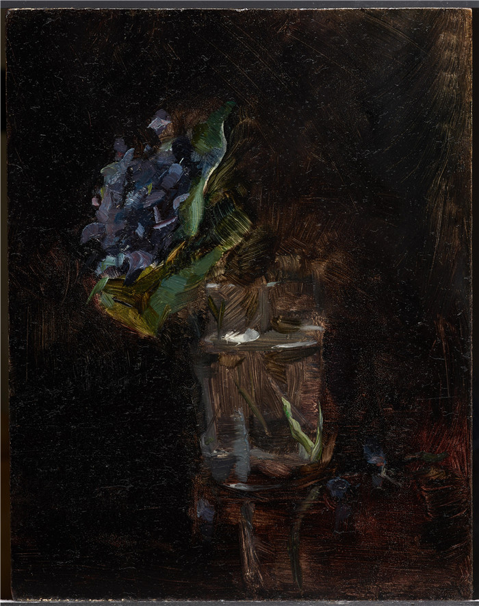 花瓶中的紫罗兰花束 Bouquet of Violets in a Vase DMA