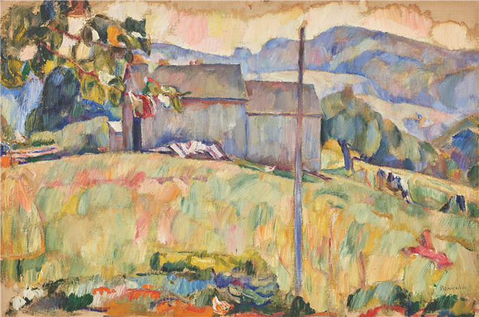 亚伯拉罕·马涅维奇(Abraham Manievich)作品-夏日风景summer landscape