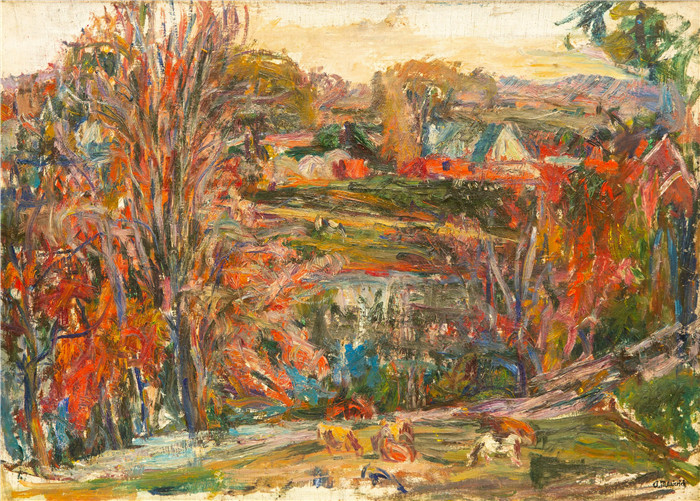 亚伯拉罕·马涅维奇(Abraham Manievich)作品-康涅狄格州景观Connecticut Landscape