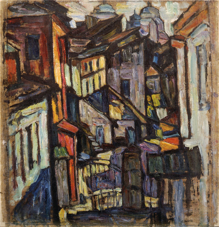 亚伯拉罕·马涅维奇(Abraham Manievich)作品-莫斯科景色View of Moscow c1916